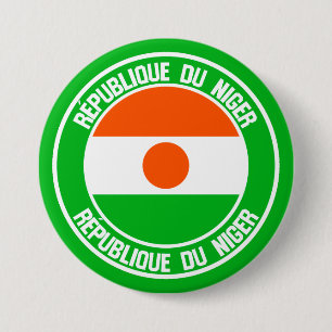 Badge Rond 7,6 Cm Emblème du Niger
