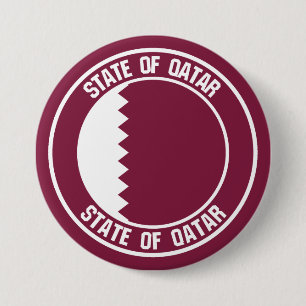 Badge Rond 7,6 Cm Emblème du Qatar Round