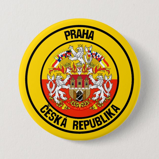 Badge Rond 7,6 Cm Emblème du rond de Prague (Devant)