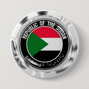 Badge Rond 7,6 Cm Emblème du Soudan