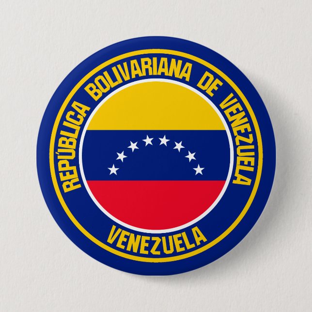 Badge Rond 7,6 Cm Emblème du Venezuela (Devant)