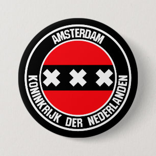 Badge Rond 7,6 Cm Emblème rond d'Amsterdam