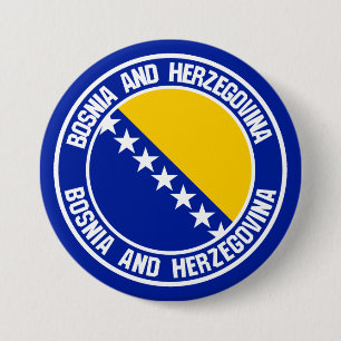Badge Rond 7,6 Cm Emblème rond de Bosnie-Herzégovine