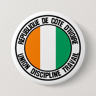 Badge Rond 7,6 Cm Emblème rond de Côte d'Ivoire