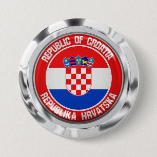 Badge Rond 7,6 Cm Emblème rond de Croatie