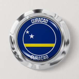 Badge Rond 7,6 Cm Emblème rond de Curaçao
