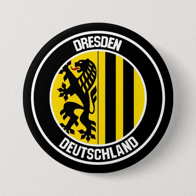 Badge Rond 7,6 Cm Emblème rond de Dresde (Devant)