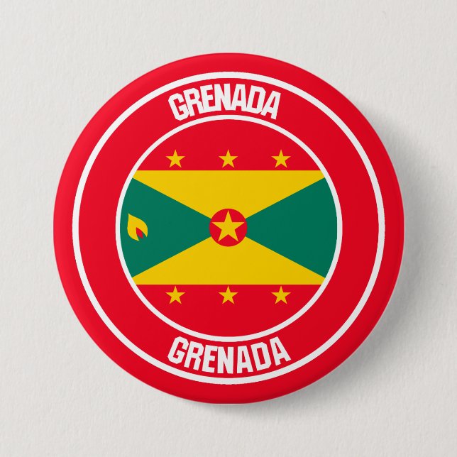 Badge Rond 7,6 Cm Emblème rond de Grenade (Devant)