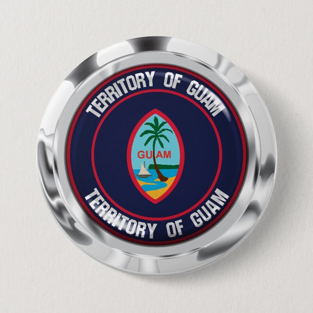 Badge Rond 7,6 Cm Emblème rond de Guam (Devant)