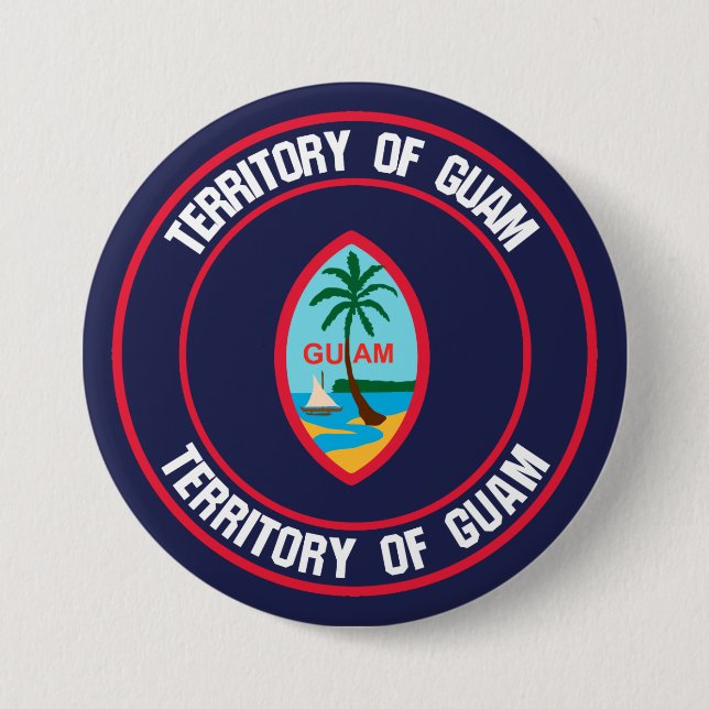 Badge Rond 7,6 Cm Emblème rond de Guam (Devant)