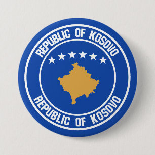 Badge Rond 7,6 Cm Emblème rond de Kosovo