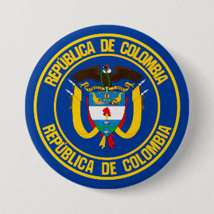 Badge Rond 7,6 Cm Emblème rond de la Colombie