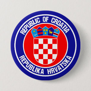 Badge Rond 7,6 Cm Emblème rond de la Croatie