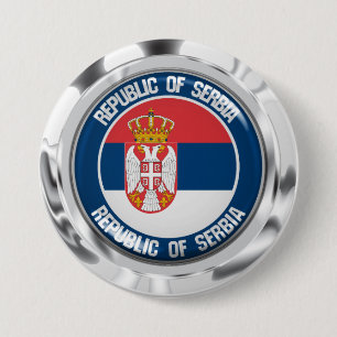 Badge Rond 7,6 Cm Emblème rond de la Serbie