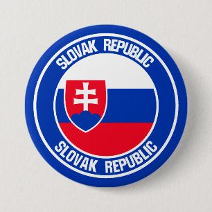 Badge Rond 7,6 Cm Emblème rond de la Slovaquie