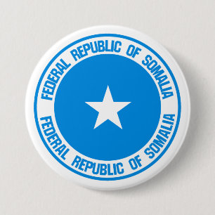 Badge Rond 7,6 Cm Emblème rond de la Somalie