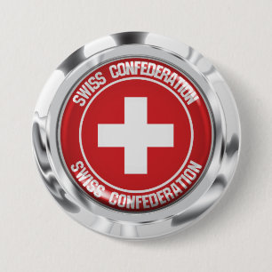 Badge Rond 7,6 Cm Emblème rond de la Suisse