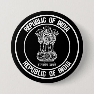Badge Rond 7,6 Cm Emblème rond de l'Inde