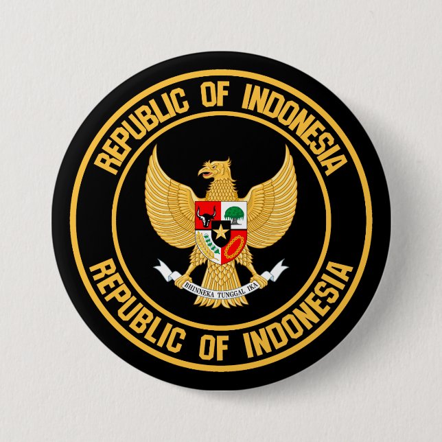 Badge Rond 7,6 Cm Emblème rond de l'Indonésie (Devant)