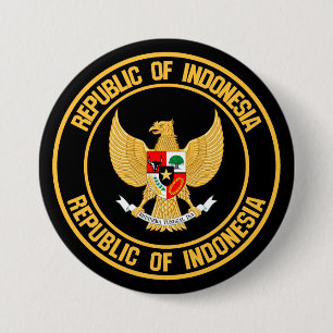 Badge Rond 7,6 Cm Emblème rond de l'Indonésie