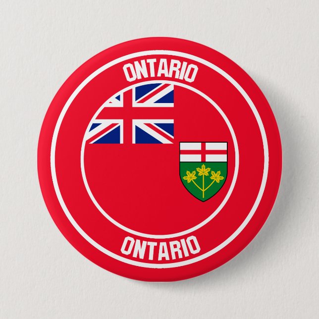 Badge Rond 7,6 Cm Emblème rond de l'Ontario (Devant)