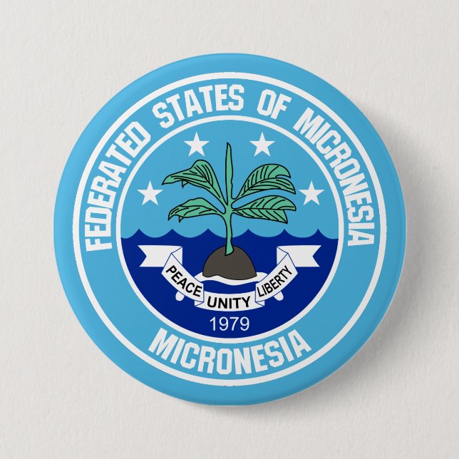 Badge Rond 7,6 Cm Emblème rond de Micronésie (Devant)