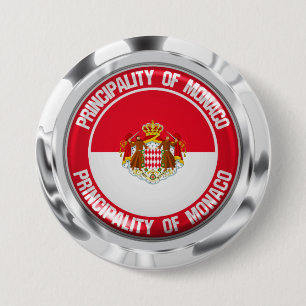 Badge Rond 7,6 Cm Emblème rond de Monaco