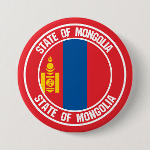 Badge Rond 7,6 Cm Emblème rond de Mongolie