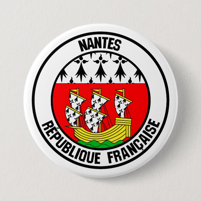 Badge Rond 7,6 Cm Emblème rond de Nantes (Devant)