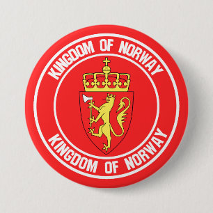 Badge Rond 7,6 Cm Emblème rond de Norvège