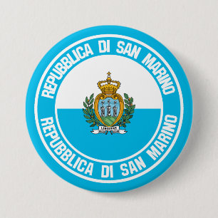Badge Rond 7,6 Cm Emblème rond de Saint-Marin