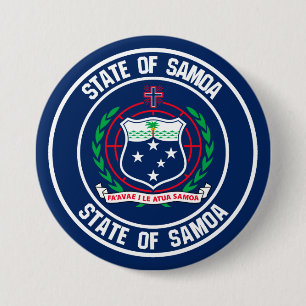 Badge Rond 7,6 Cm Emblème rond de Samoa