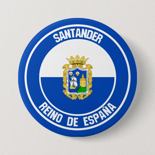 Badge Rond 7,6 Cm Emblème rond de Santander (Devant)