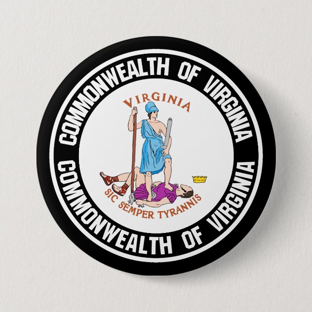 Badge Rond 7,6 Cm Emblème rond de Virginie (Devant)