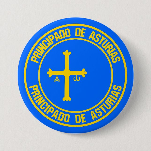 Badge Rond 7,6 Cm Emblème rond des Asturies (Devant)