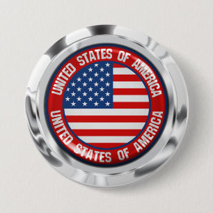 Badge Rond 7,6 Cm Emblème rond des États-Unis