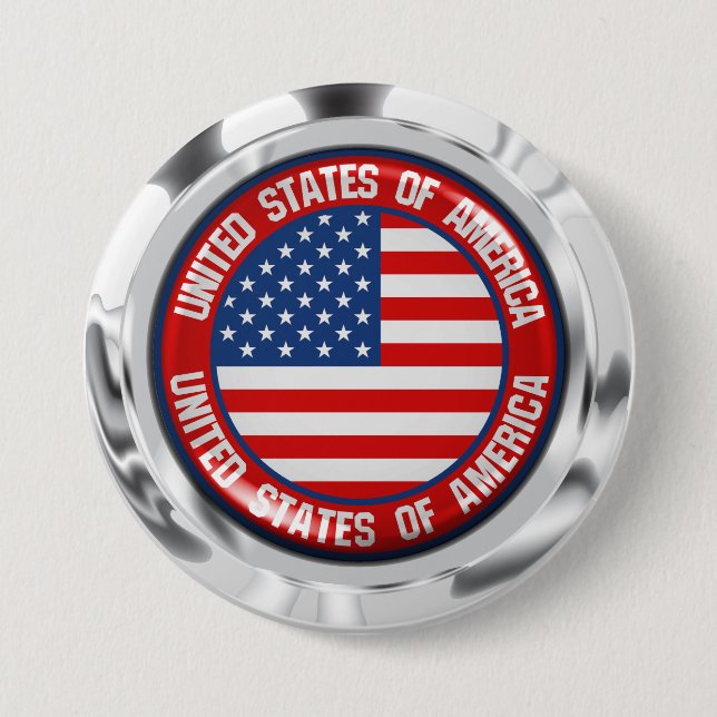 Badge Rond 7,6 Cm Emblème rond des États-Unis (Devant)