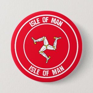 Badge Rond 7,6 Cm Emblème rond d'île de Man