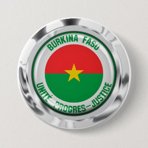 Badge Rond 7,6 Cm Emblème rond du Burkina Faso
