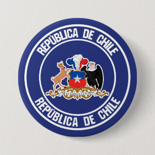 Badge Rond 7,6 Cm Emblème rond du Chili