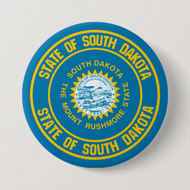 Badge Rond 7,6 Cm Emblème rond du Dakota du Sud (Devant)