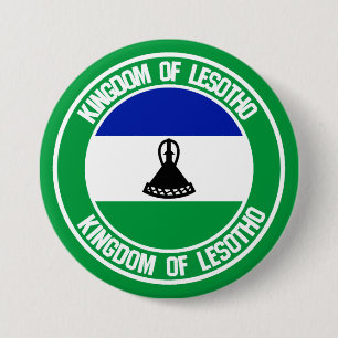 Badge Rond 7,6 Cm Emblème rond du Lesotho