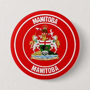 Badge Rond 7,6 Cm Emblème rond du Manitoba