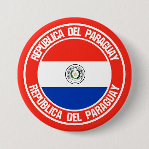 Badge Rond 7,6 Cm Emblème rond du Paraguay
