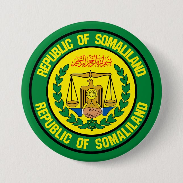 Badge Rond 7,6 Cm Emblème rond du Somaliland (Devant)