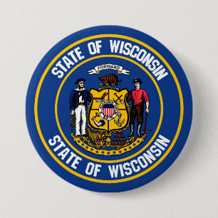 Badge Rond 7,6 Cm Emblème rond du Wisconsin