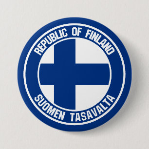 Badge Rond 7,6 Cm Emblème rond finlandais