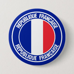 Badge Rond 7,6 Cm Emblème rond France