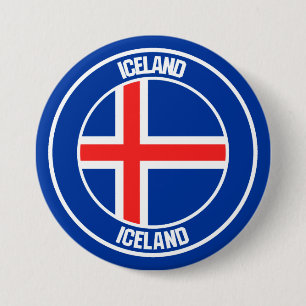 Badge Rond 7,6 Cm Emblème rond Islande