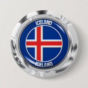 Badge Rond 7,6 Cm Emblème rond Islande